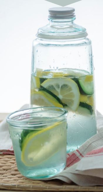 Glasflasche in 3 Farben für Büro, zuhause oder unterwegs, 1 Liter, H:2