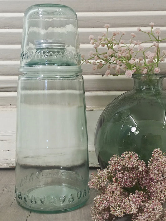 Glasflasche in 3 Farben für Büro, zuhause oder unterwegs, 1 Liter, H:26 cm (Glas 8) VE6