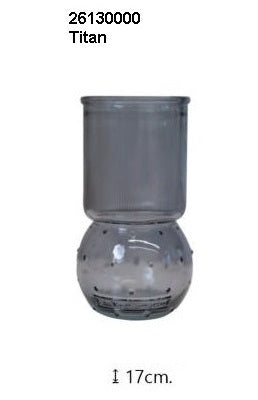 Vase Organic in 4 Farben, H:17 / D:10 cm, taupe, dust, titan, klar, VE 6