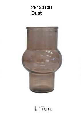 Vase Organic in 4 Farben, H:17 / D:10 cm, taupe, dust, titan, klar, VE 6