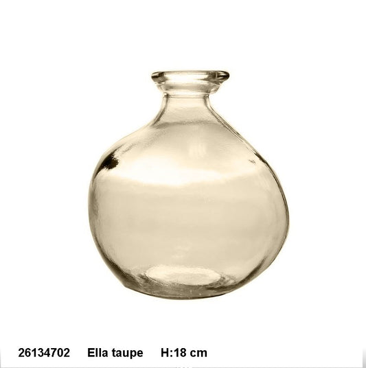 Flasche Ella in 2 Farben, H:18 cm, Taupe und Wald VE6
