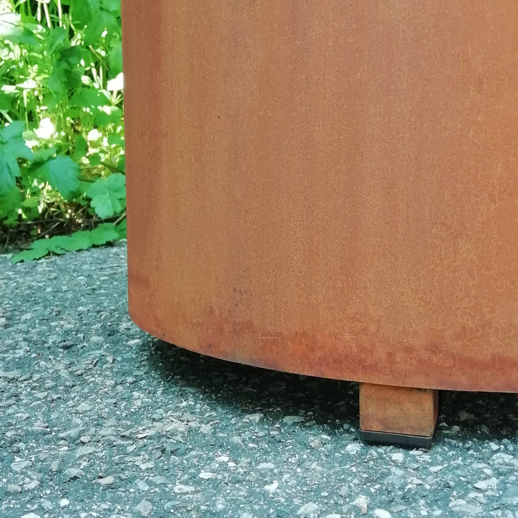 Gefäß Pipe fullsize Rost, Varianten: 1mm D:40 H:40; 1mm 50x50; 1,5mm 60x60; 1,5mm 78x60 cm, VE2