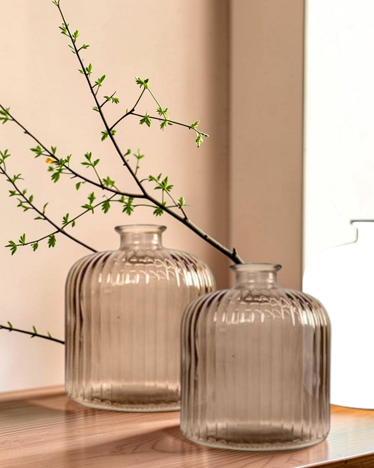 Stripe-Flasche in 3 Farben, H:18 cm, VE6, Maroon, Topas, Quarz