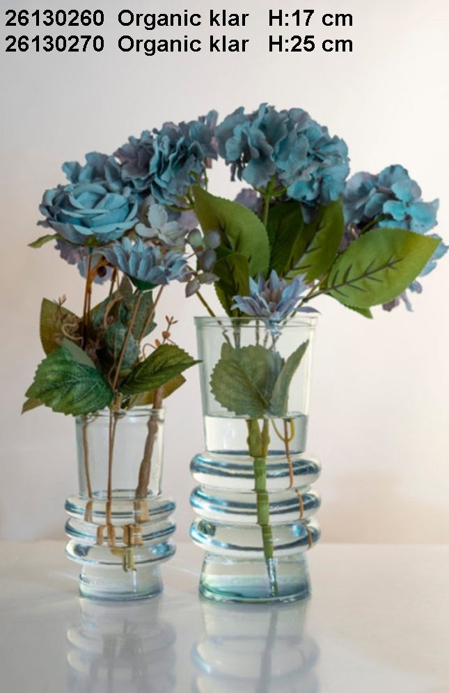 Vase Organic in 4 Farben, H:17 / D:10 cm, taupe, dust, titan, klar, VE 6