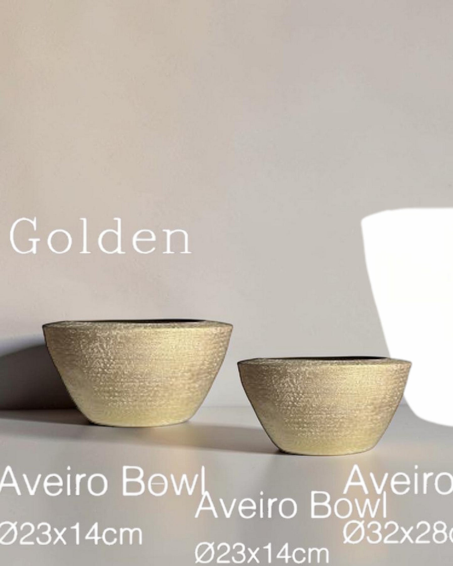 Serie Aveiro gold, Übertöpfe, Schalen, Vasen